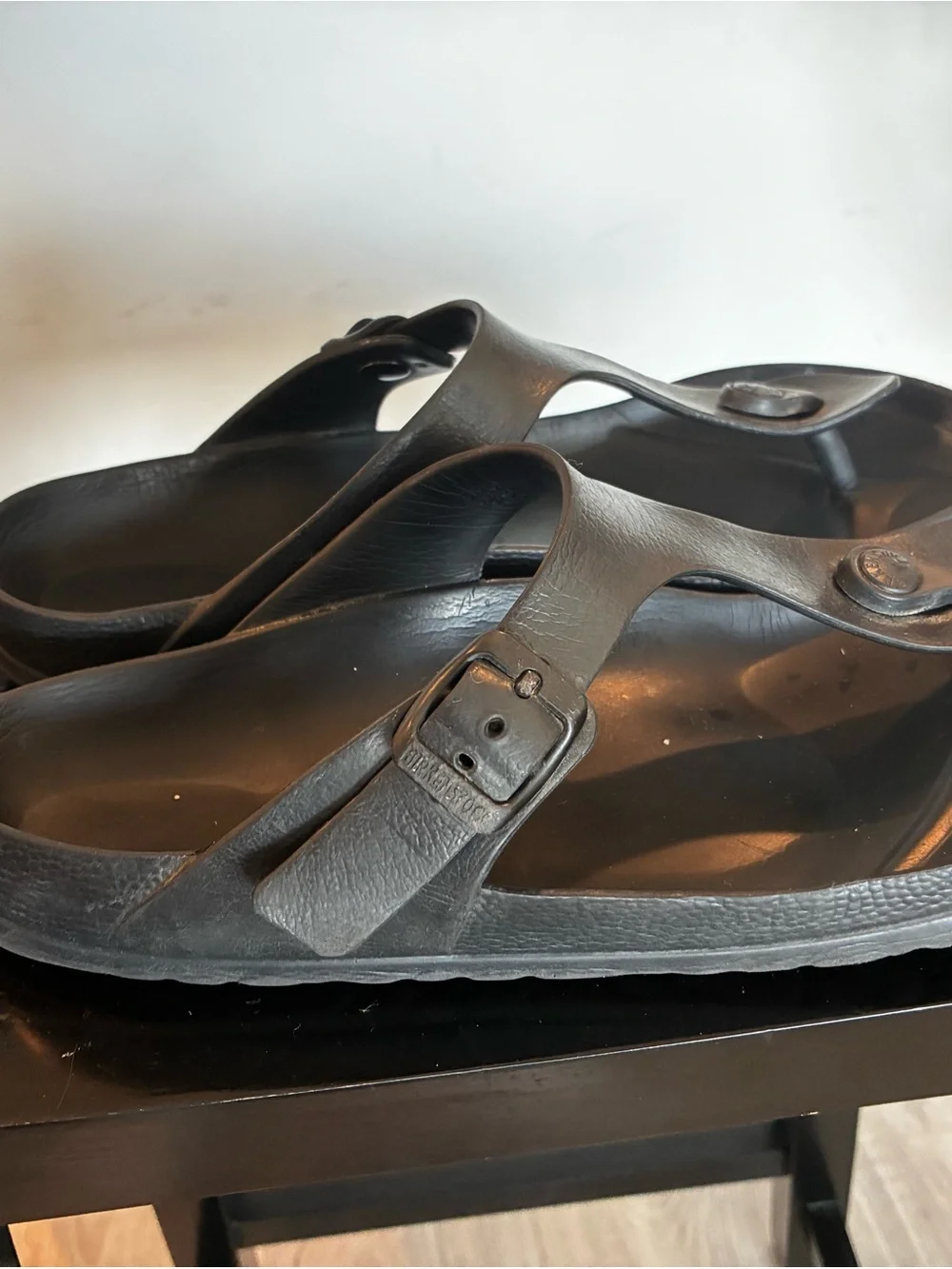 Timberland Men's Black Buckle Toe-Post Sandals